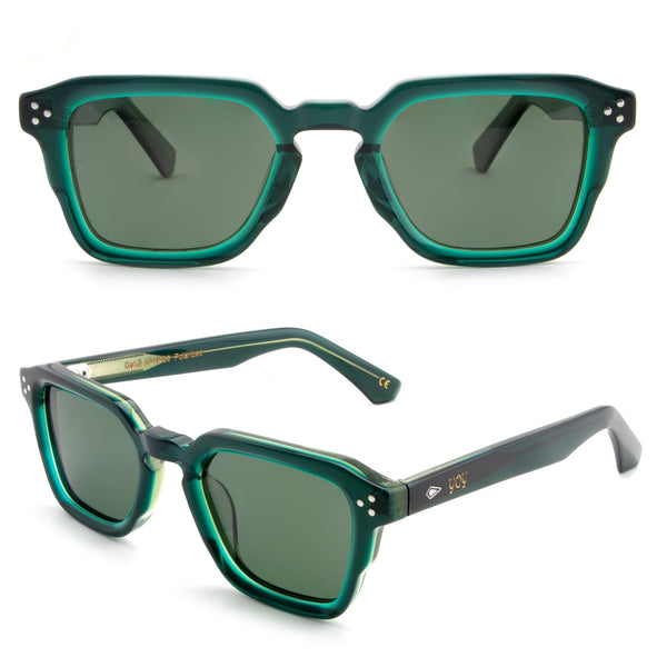 Olive - Lunettes de soleil en acétate