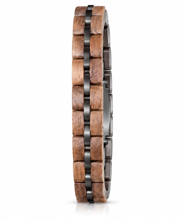 Bracelet Orinoco en noyer et acier gun metal
