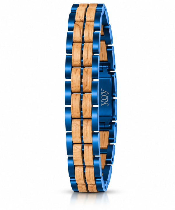 Bracelet Adriatique bois de chêne acier bleu – vue produit