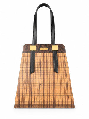 Hortensia — Sac en bois de Zébrano & Wengé, fond blanc, vue face