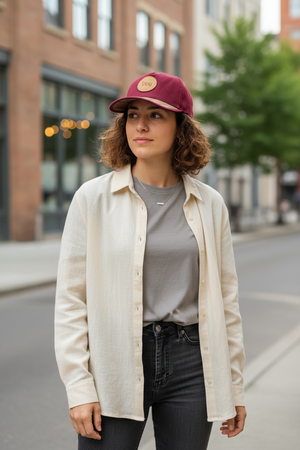 Louvre — Casquette visière Santal portée