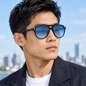 Homme portant les lunettes de soleil Prunelle
