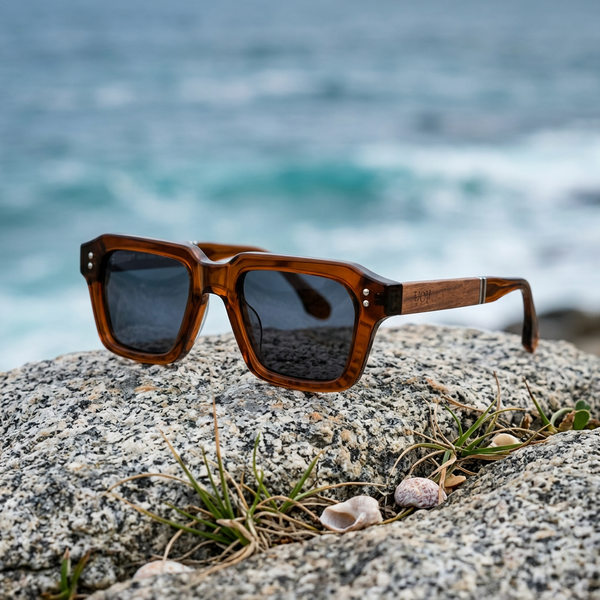Lunettes Porto sur un rocher dans un décor côtier