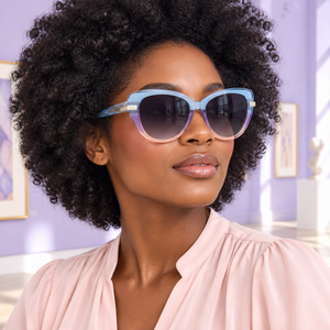 Femme portant les lunettes Pitaya aux nuances pastel