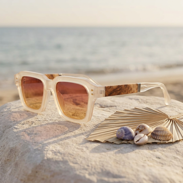 Lunettes Barcelone dans un décor naturel de plage
