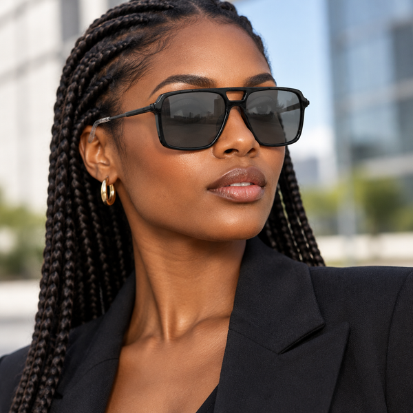 Femme portant les lunettes de soleil Cassis