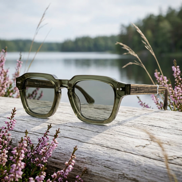 Lunettes Copenhague dans un décor naturel au bord d’un lac