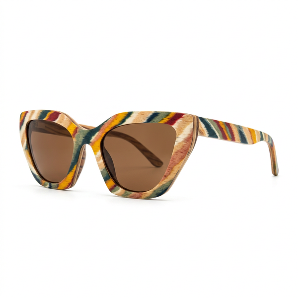Verres marron, vue de trois-quarts